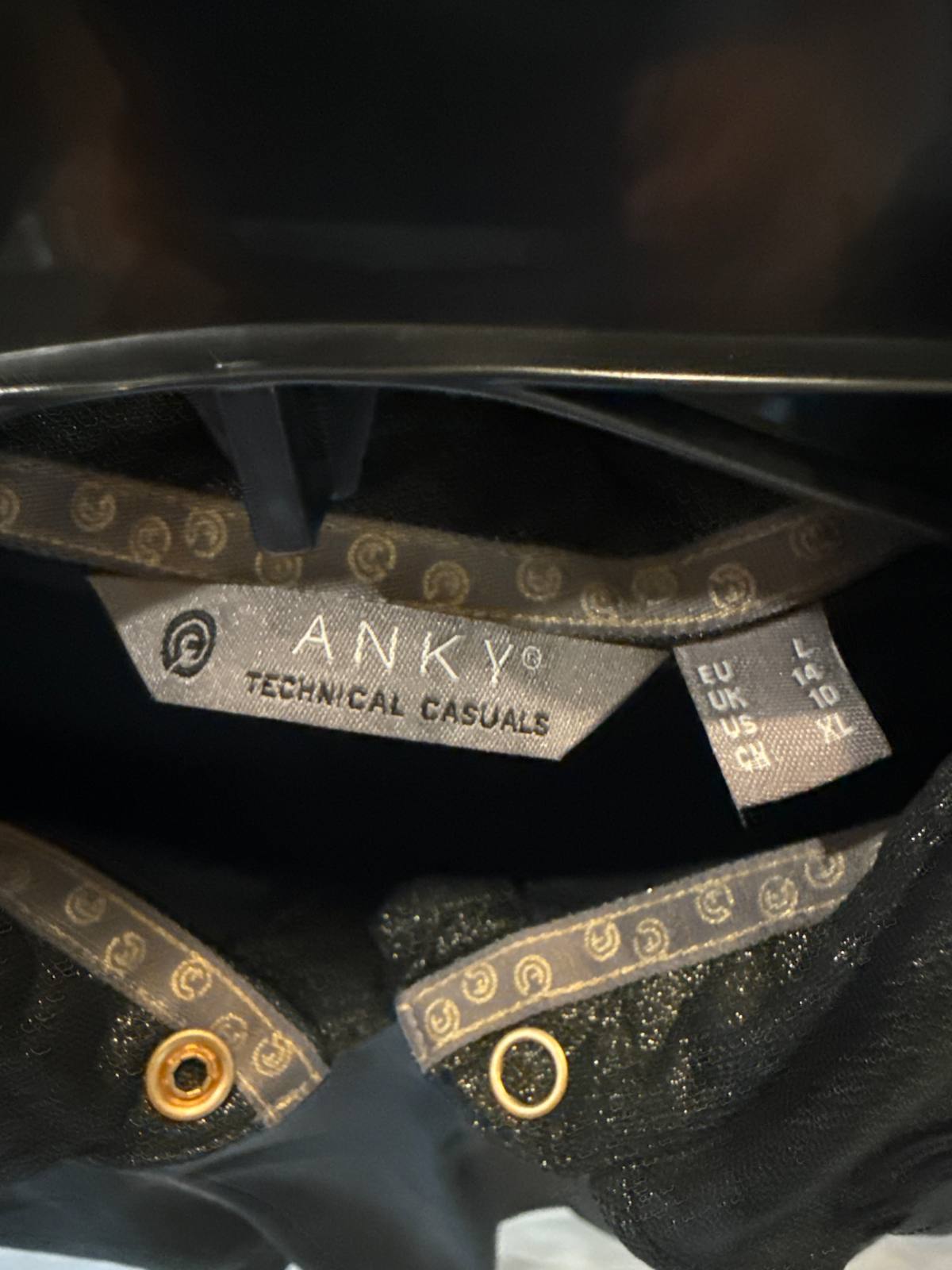 ANKY Technical Casuals Sparkle Polo Black L