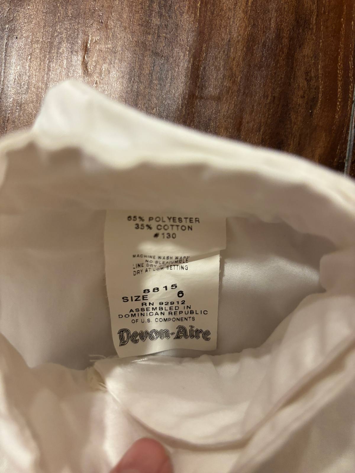 Devon Aire Childs English Show Shirt Size - 6