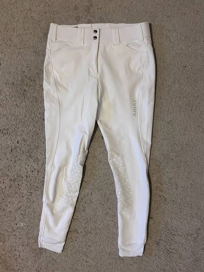 Ariat Pro Series Tri Factor Knee Grip Breeches - White, 26R