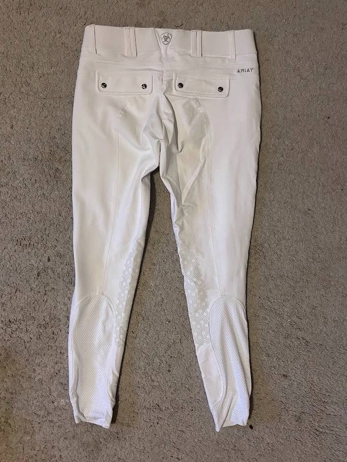 Ariat Pro Series Tri Factor Knee Grip Breeches - White, 26R