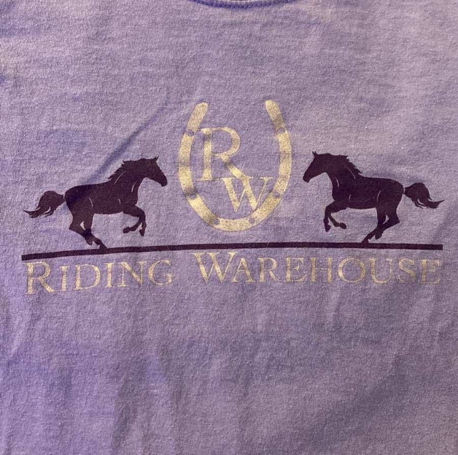 Lavender colored Riding Warehouse Logo T-Shirt