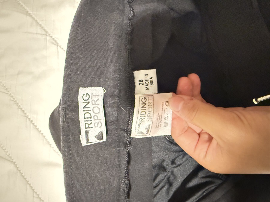 Black Size 28 Riding Sport Knee Patch Breeches