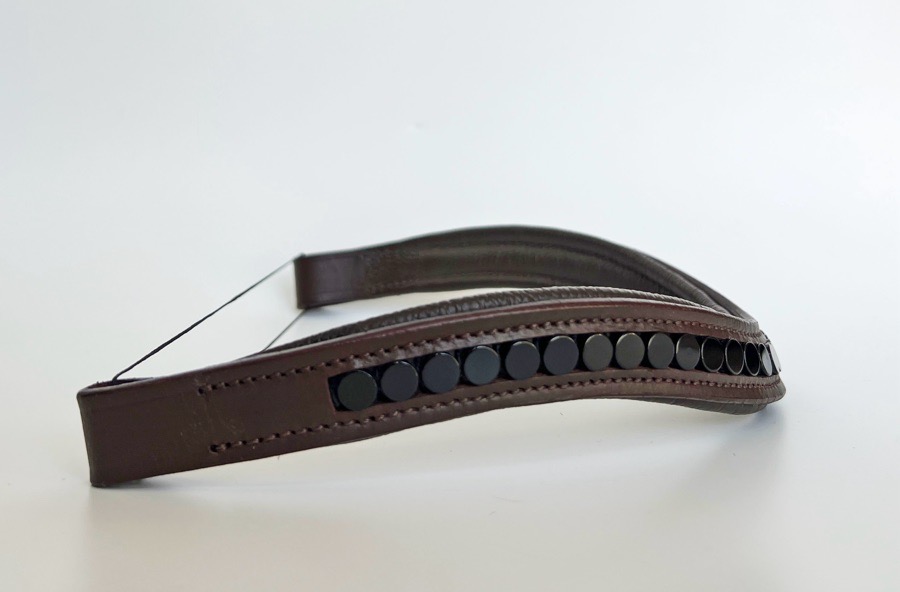 Black on Brown Beaded Browband