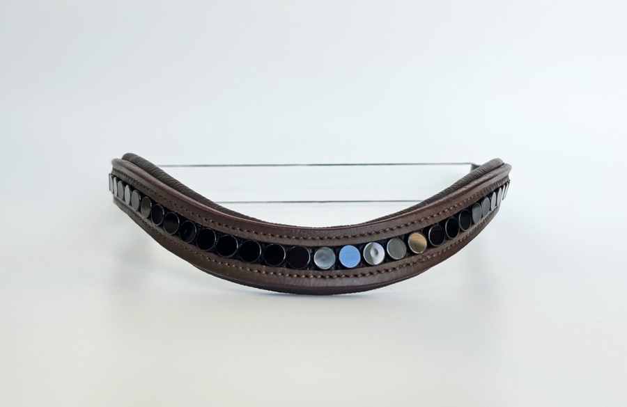 Black on Brown Beaded Browband