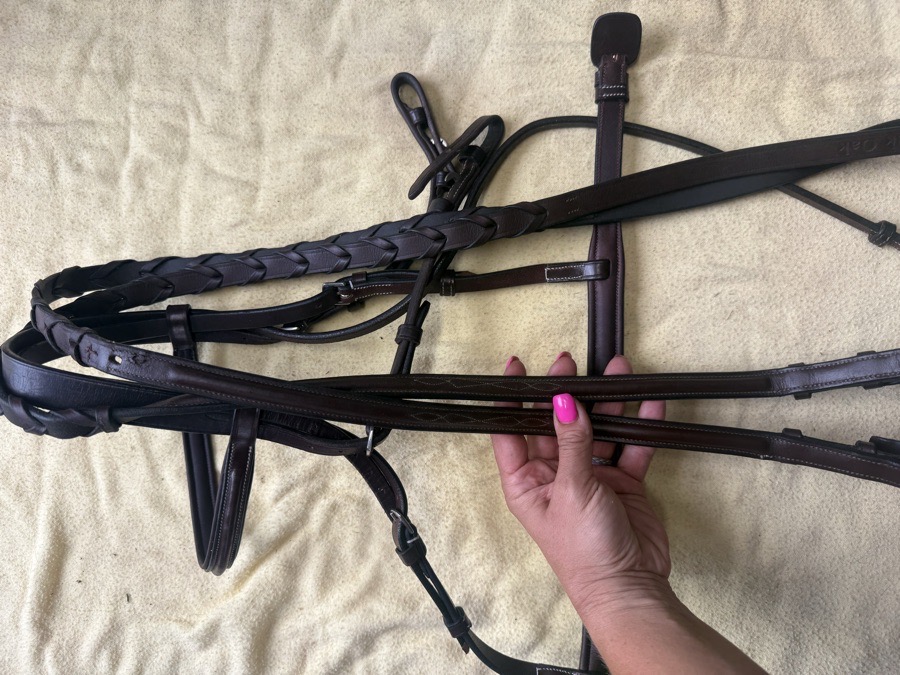 fancy stitch pony bridle and reins