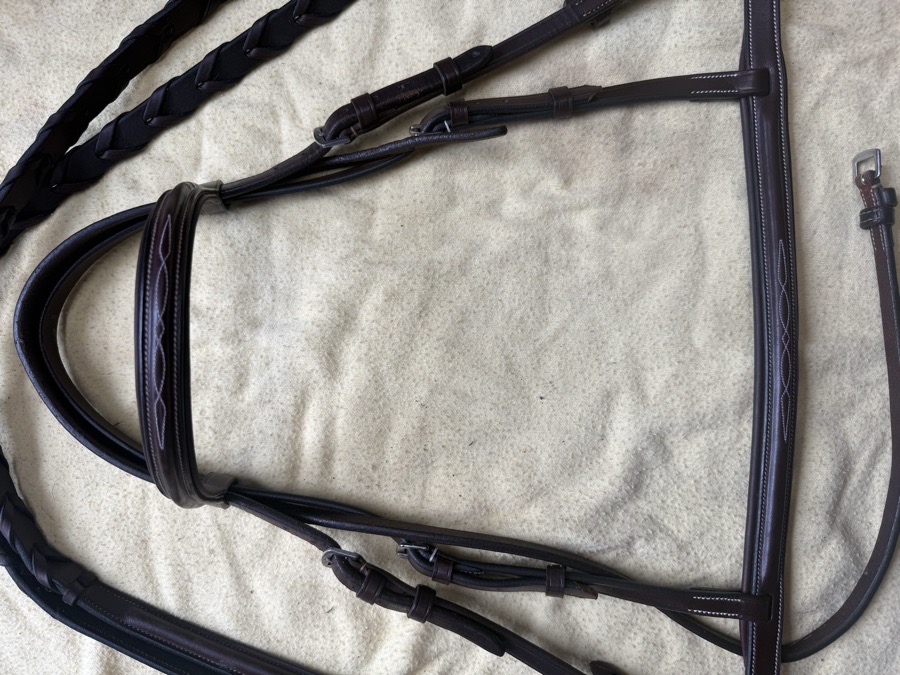 fancy stitch pony bridle and reins