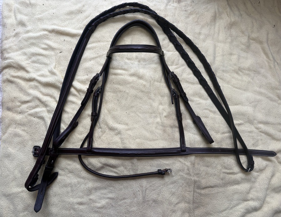 fancy stitch pony bridle and reins