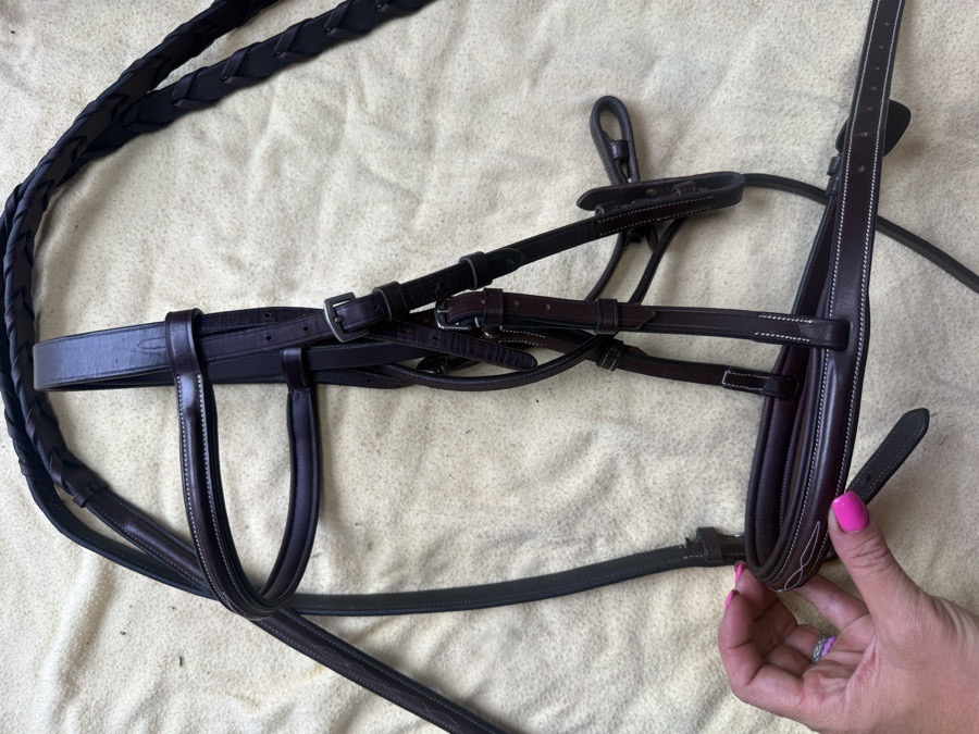 fancy stitch pony bridle and reins