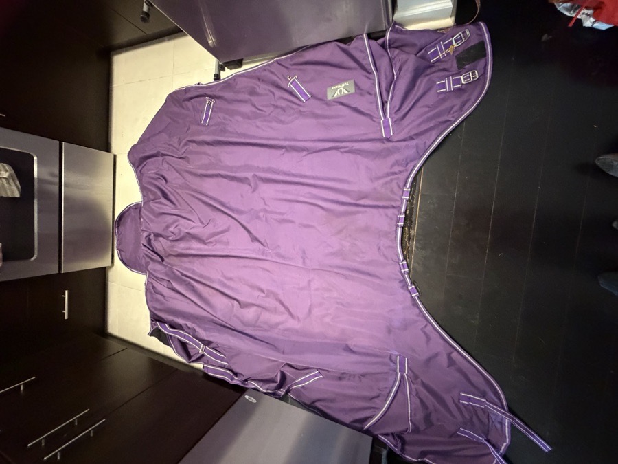 TuffRider 1680 D Heavy Weight 350G Detachable Neck Horse Blanket, Purple, 78