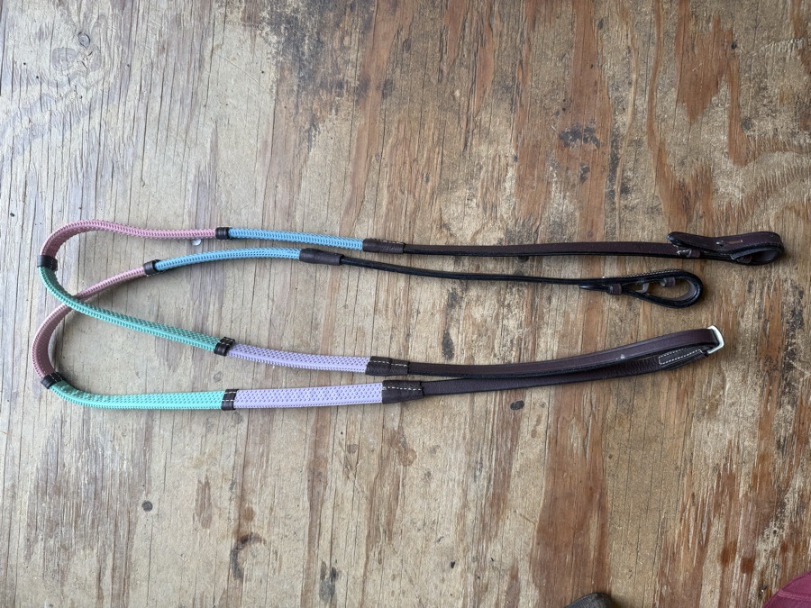 pastel rubber pony reins