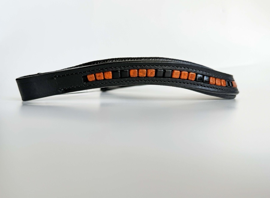 Black & Orange Halloween Beaded Browband