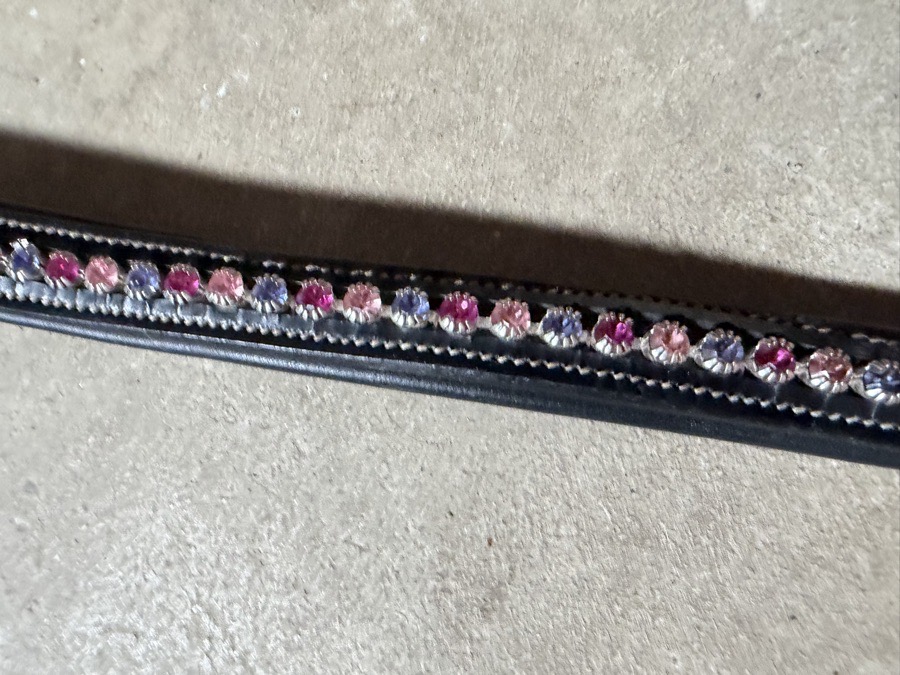 ExionPro Soft Padded Fuchsia, Light Rose, Tanzanite Crystal Browband - black