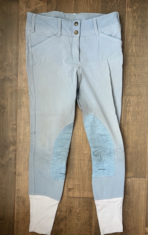 TUFFRIDER light blue knee patch breeches 