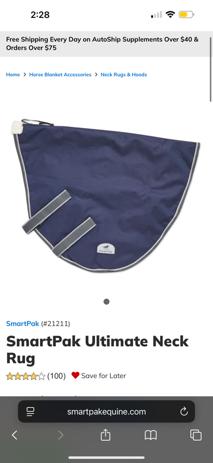 New Smartpak ultimate neck rug