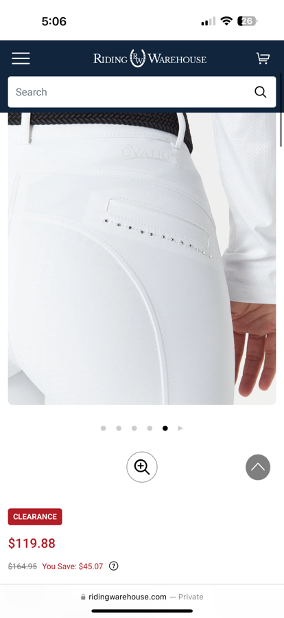 34R Ovation sparkle full seat breeches