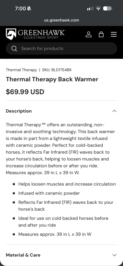 Thermal Therapy Back Warmer-New