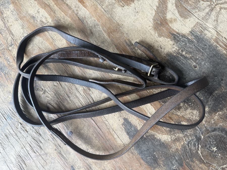 54” brown curb reins
