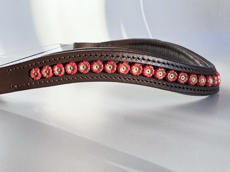 Red Flower Beaded Browband