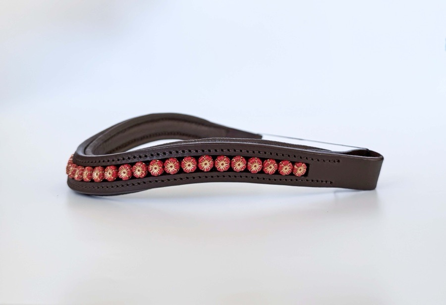 Red Flower Beaded Browband