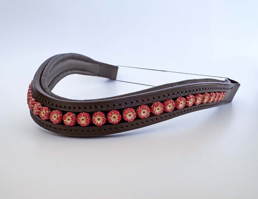 Red Flower Beaded Browband
