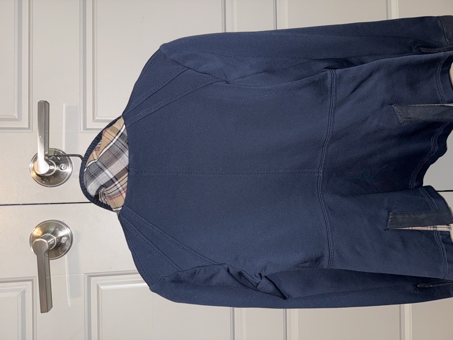 Navy Blue Animo Show Jacket w/inner Plaid Details