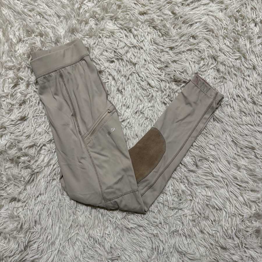 Girl’s M Tan Willit Knee Patch Horseback Riding Tights Breeches. Good Condition.