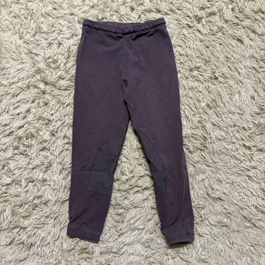 Girl’s Purple Devon Aire Knee Patch Horseback Riding Tights Breeches. Good Cond.