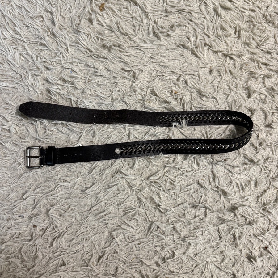 Women’s Small Black Leather Rebecca Minkoff Chain Belt. Good Condition. 