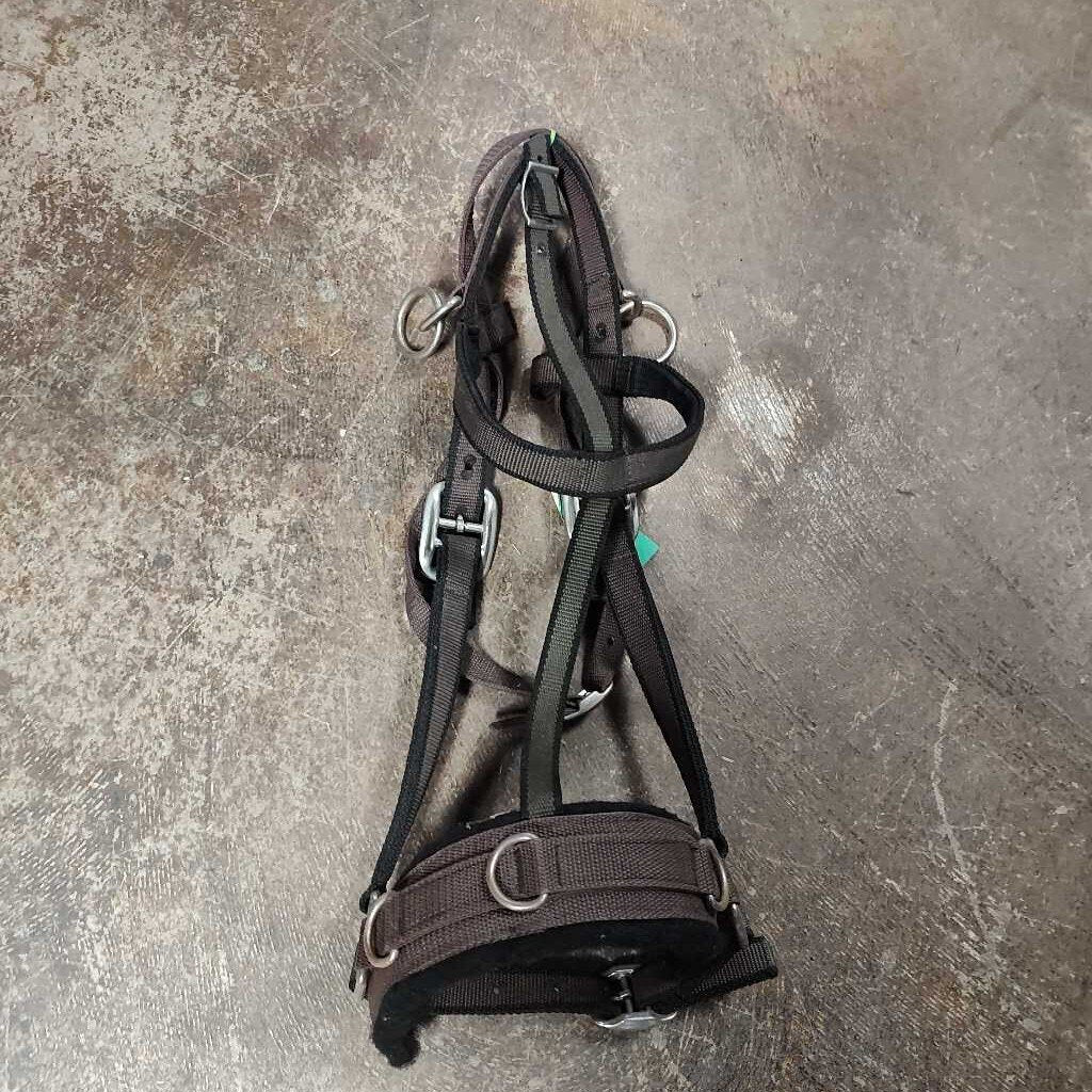 Training Cavesson Nylon, Brown, Size Horse