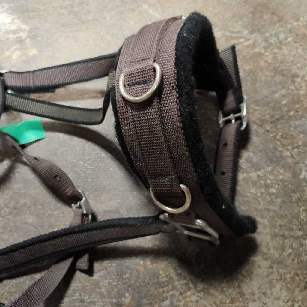 Training Cavesson Nylon, Brown, Size Horse