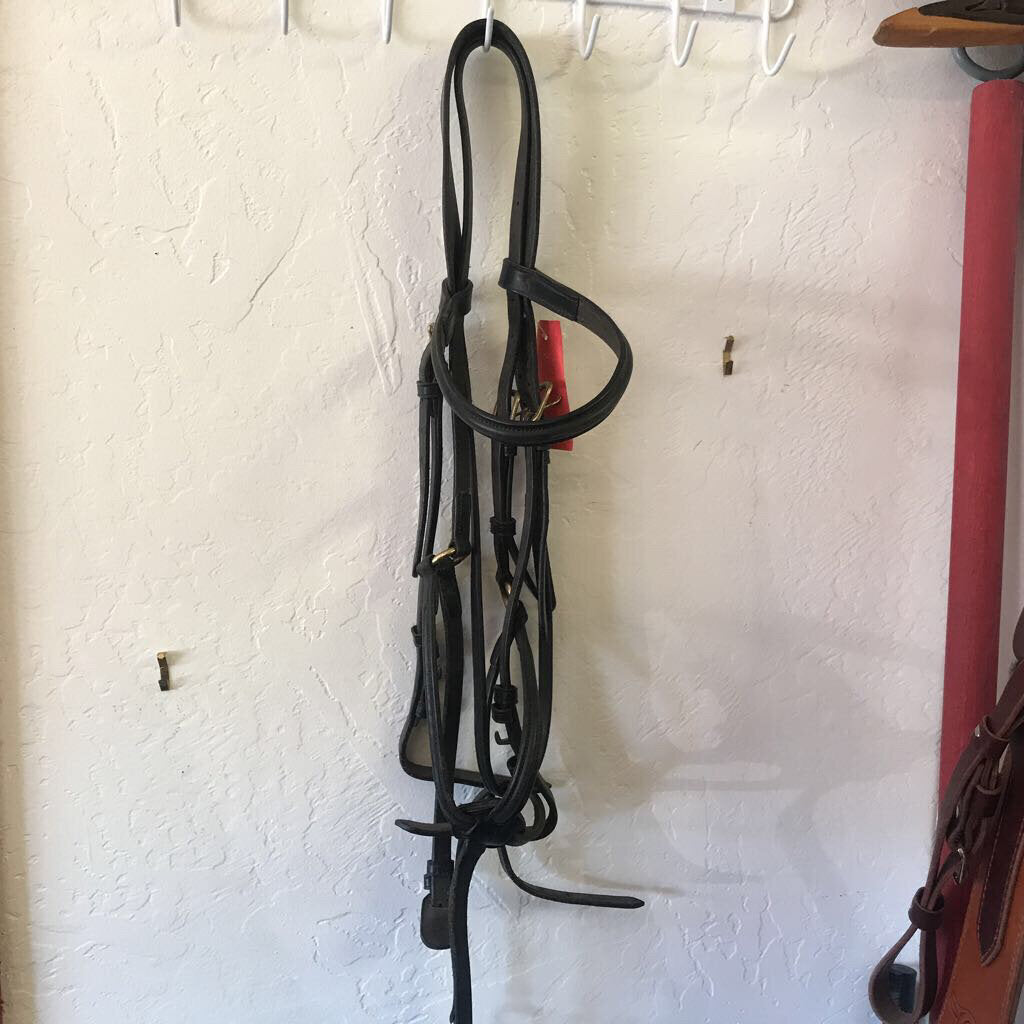 English Figure 8 Bridle, Black, Size Horse