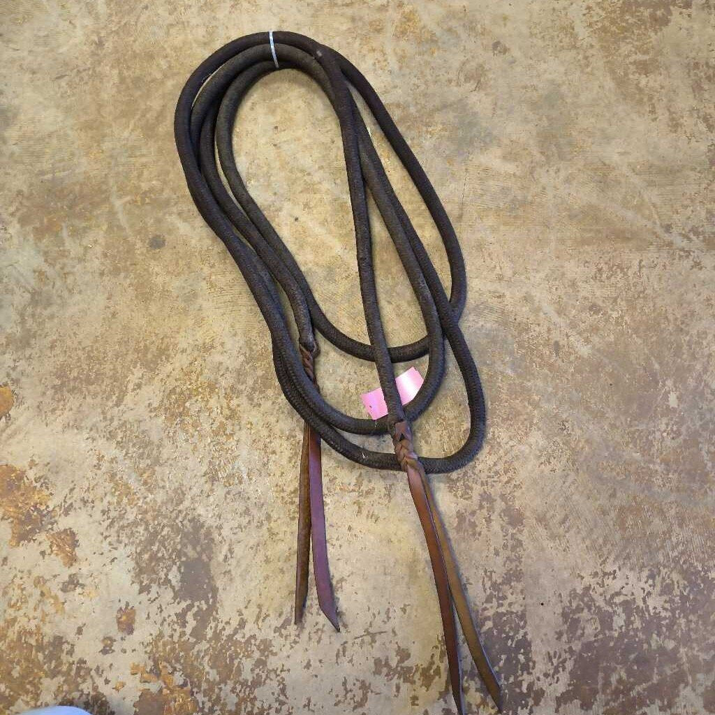 Single Loop Macate Reins, Black, Size Horse
