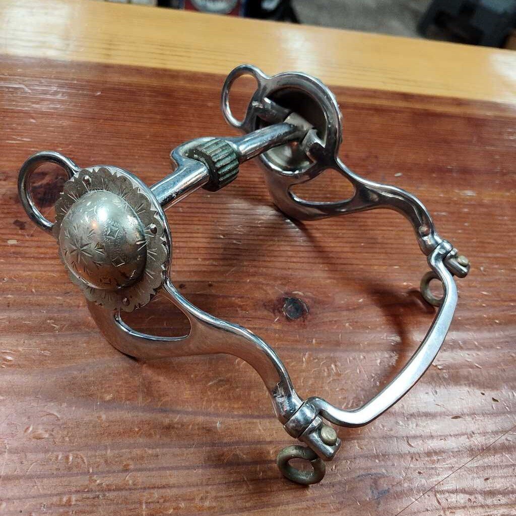Visalia Humane Low Port Show Bit with Roller, Silver, Size 5"