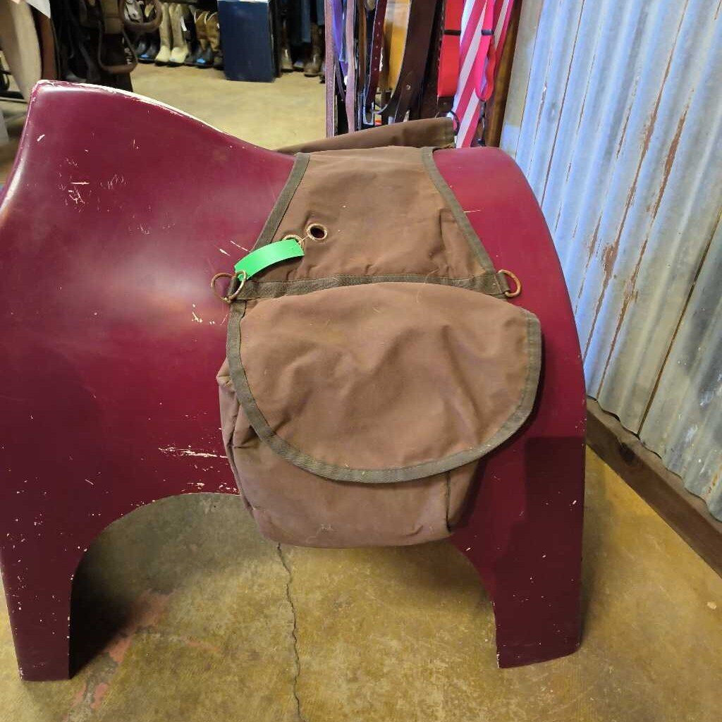 Canvas Cantle Saddle Bag, Large, Brown