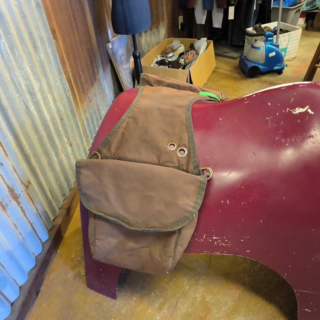 Canvas Cantle Saddle Bag, Large, Brown