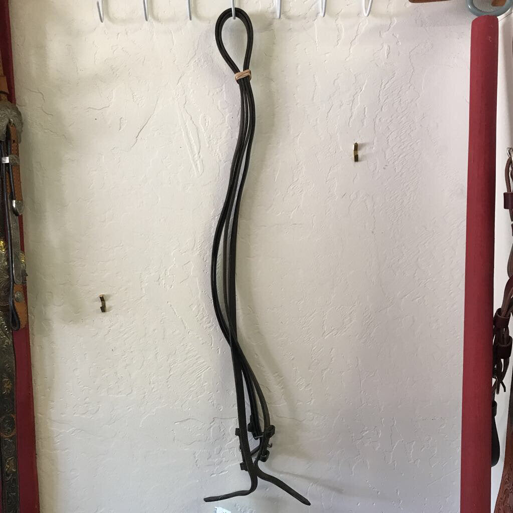 English Flat Leather Reins, Brown, Size Horse