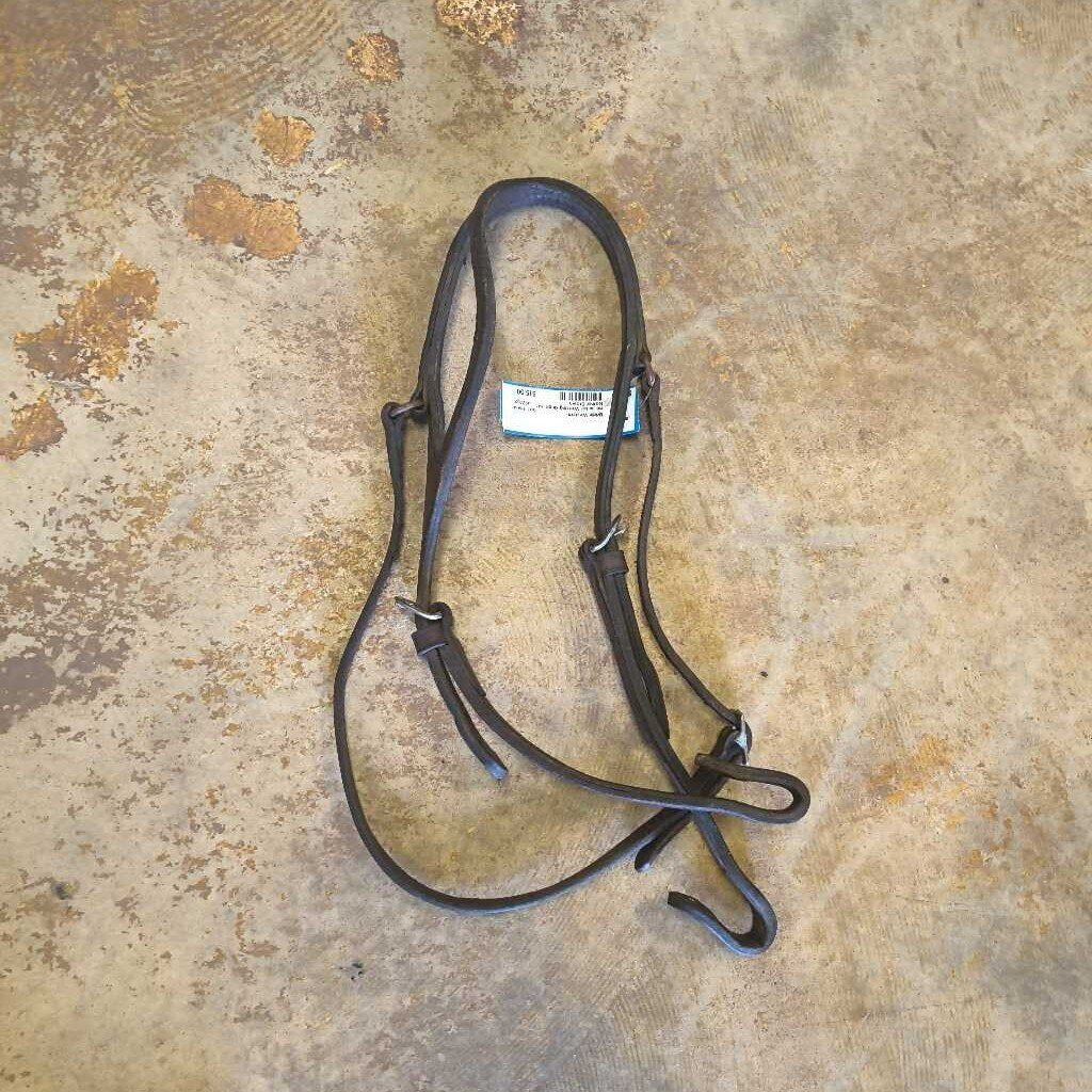 Working Single Ear Leather Bridle, Brown, Size Horse