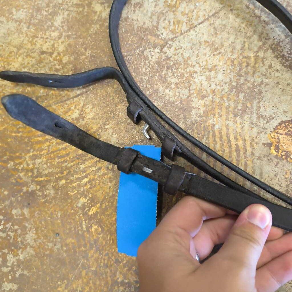 Thin Smooth English Reins, Black, Size Horse