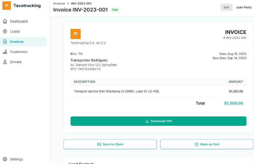 Invoicing UI
