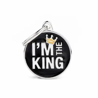 תג שם עם חריטה צארמס I`M THE KING