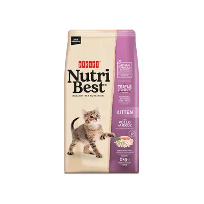 נוטריבסט NutriBest מזון יבש מלא לחתלתולים | עוף ואורז | 2 ק״ג