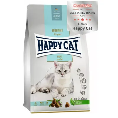 הפיקט | Happy Cat מזון יבש מלא לחתולים בוגרים | לייט סנסיטיב לעודף משקל ורגישויו