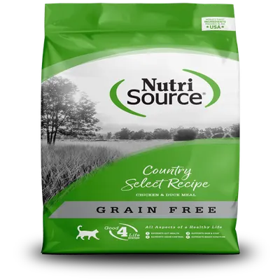 נוטריסורס NutriSource מזון יבש מלא ללא דגנים לחתולים וחתלתולים | ברווז ועוף | 6.