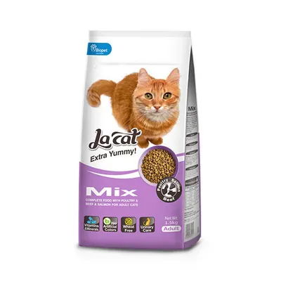 להקט | LaCat מזון יבש מלא לחתולים בוגרים | מיקס עוף, בקר ודגים | 2.85 ק״ג