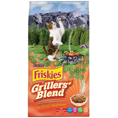 פריסקיז | Friskies מזון יבש מלא לחתולים בוגרים | נתחי ברביקיו | 7.26 ק״ג