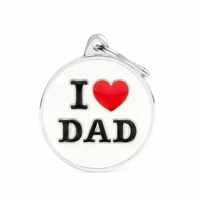תג שם עם חריטה צארמס I LOVE DAD