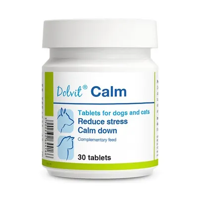 Dolvit Calm טבליות הרגעה לחתולים וכלבים | הפחתת סטרס וחרדה | 30 טבליות