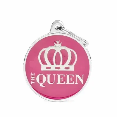 תג שם לכלב עם חריטה צארמס THE QUEEN