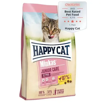 הפיקט מינקס Happy Cat Minkas מזון יבש מלא לחתולים צעירים | עוף ואומגה 3+6 | 10 ק