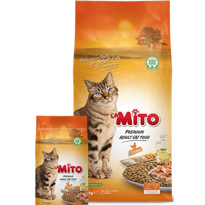 מיטו | Mito מזון יבש מלא לחתולים בוגרים | עוף | 15 ק״ג